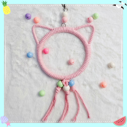 11.5-15cm SML Size Kawaii Style Cat Pastel Rope Swings Parrot Birdie Toy for Small Medium Parrot