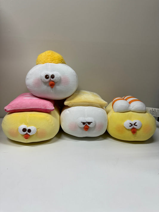 Lovely Chicken Fat Dundun Plush Doll | Sushi Chick Full Set of 4 - Children Gift Animal Plush Doll