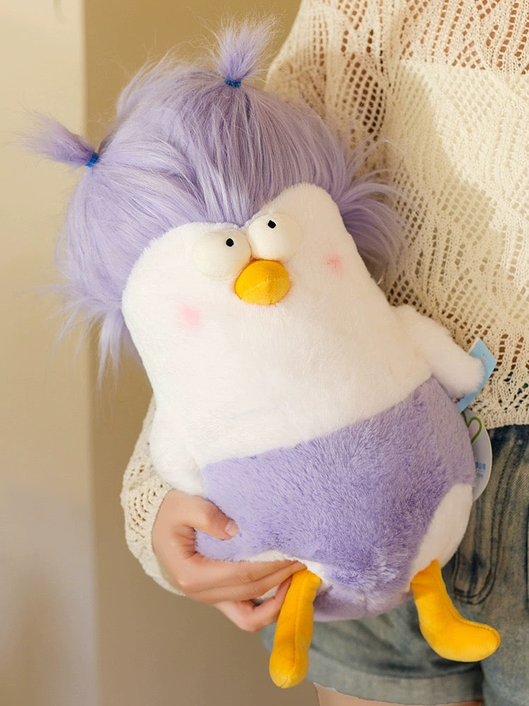 Lovely Chicken Funny Hair Chicken Giant Plush Doll | Green Pink Purple Yellow - Children Gift Animal Plush Doll Hair DIY