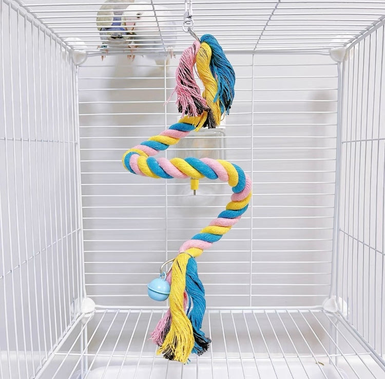 50-60cm Pastel Rope Perch Birdie Climbing for Small Medium Bird and Parrot Lovebird Budgie Pacific Parrotlet