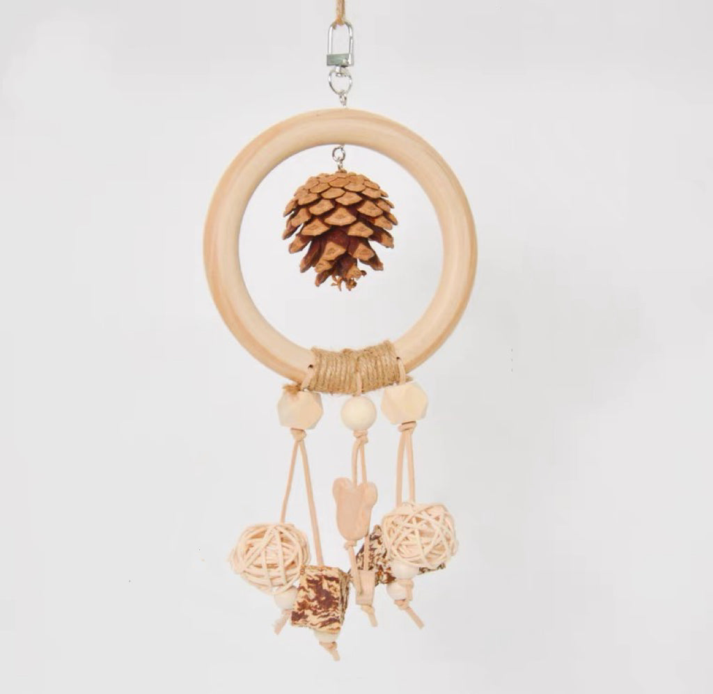 25x12cm Dream Catcher Toy & Swings Bird Bites Hanging Toy Handmade Bird Toys Organic Bird Cages Accessories