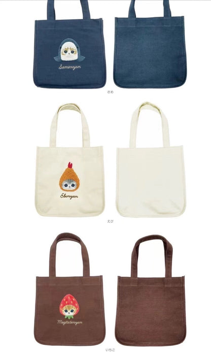 Japan Artist Mofusand Cat Neko Hand Bag | Shark Shrimp Tempura Strawberry - Lunch Mini Tote Bag