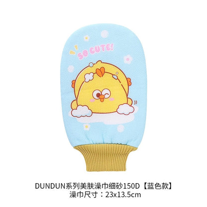 Lovely Chicken Fat Dundun Plush Bath Towel Gloves | Blue Yellow Pink - Children Gift Animal Daily Sundries