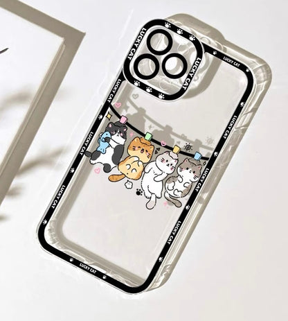 Lovely Cats Hanging iPhone Case 6 7 8 PLUS SE2 XS XR X 11 12 13 14 15 Pro Promax 12mini 13min