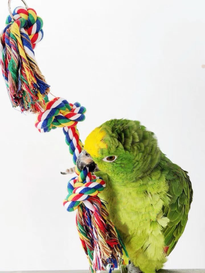 25cm Giant Rope Climbing Bite Hanging Parrot Birdie Toy for Medium Large Size Parrot Cages Accessories