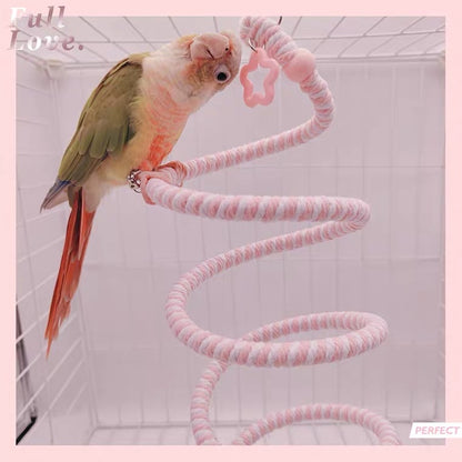 100-180cm Kawaii Style Pastel Star Climbing Rope Parrot Birdie Toy for Small Medium Parrot - can custom order