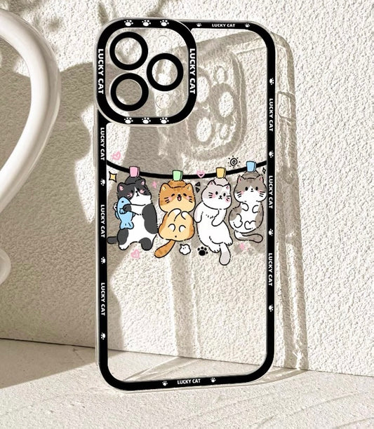 Lovely Cats Hanging iPhone Case 6 7 8 PLUS SE2 XS XR X 11 12 13 14 15 Pro Promax 12mini 13min