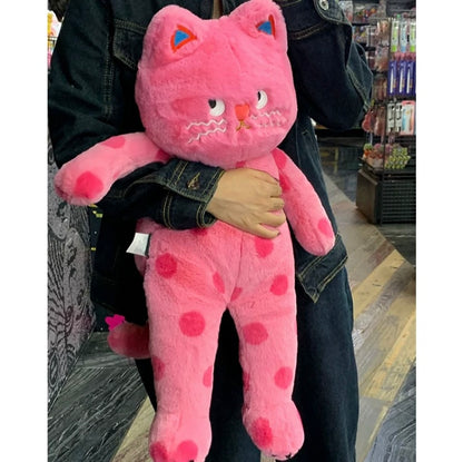 Lovely Cat Big and Giant Plush Doll | Pink with Dot Black- 60cm 100cm Soft Big Plush Doll Children Girl Gift Kitten Neko