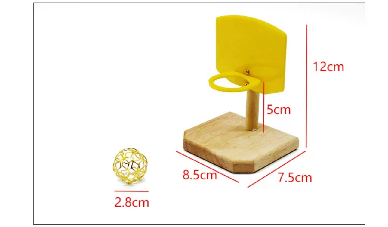 12cm Wooden Small Size Parrot Basketball Hoop with 3 Balls Bird Intelligence Training Toy Parrot Educational Toys Parrot Toys