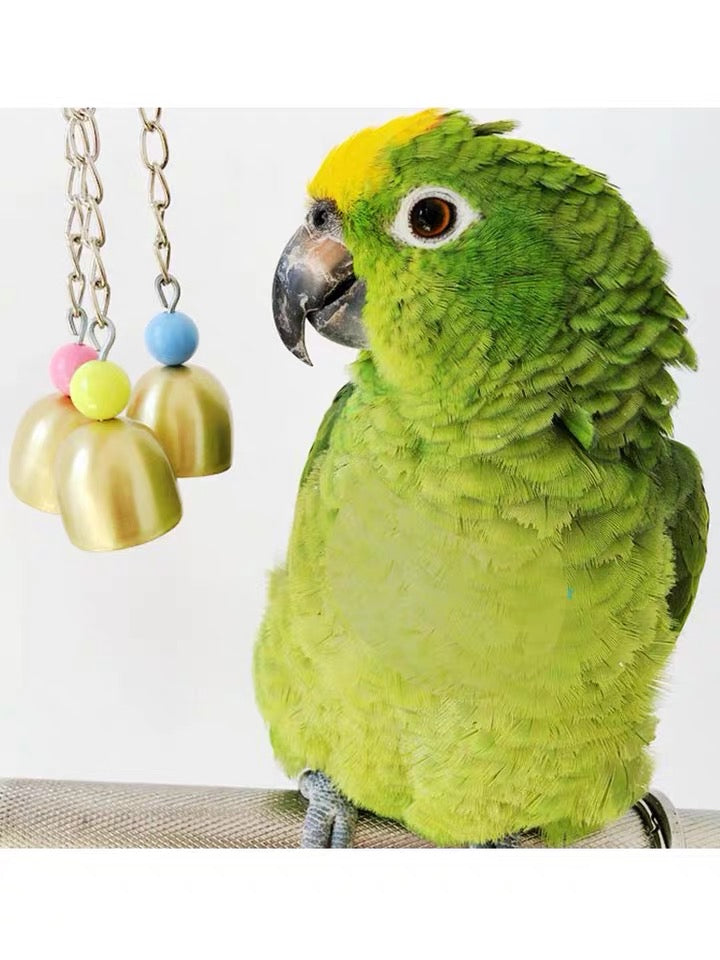 20cm Bells Hanging Natural Parrot Birdie Toy for Medium Large Size Parrot Cages Accessories