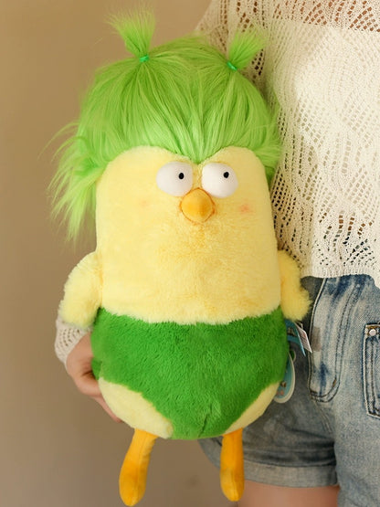 Lovely Chicken Funny Hair Chicken Giant Plush Doll | Green Pink Purple Yellow - Children Gift Animal Plush Doll Hair DIY