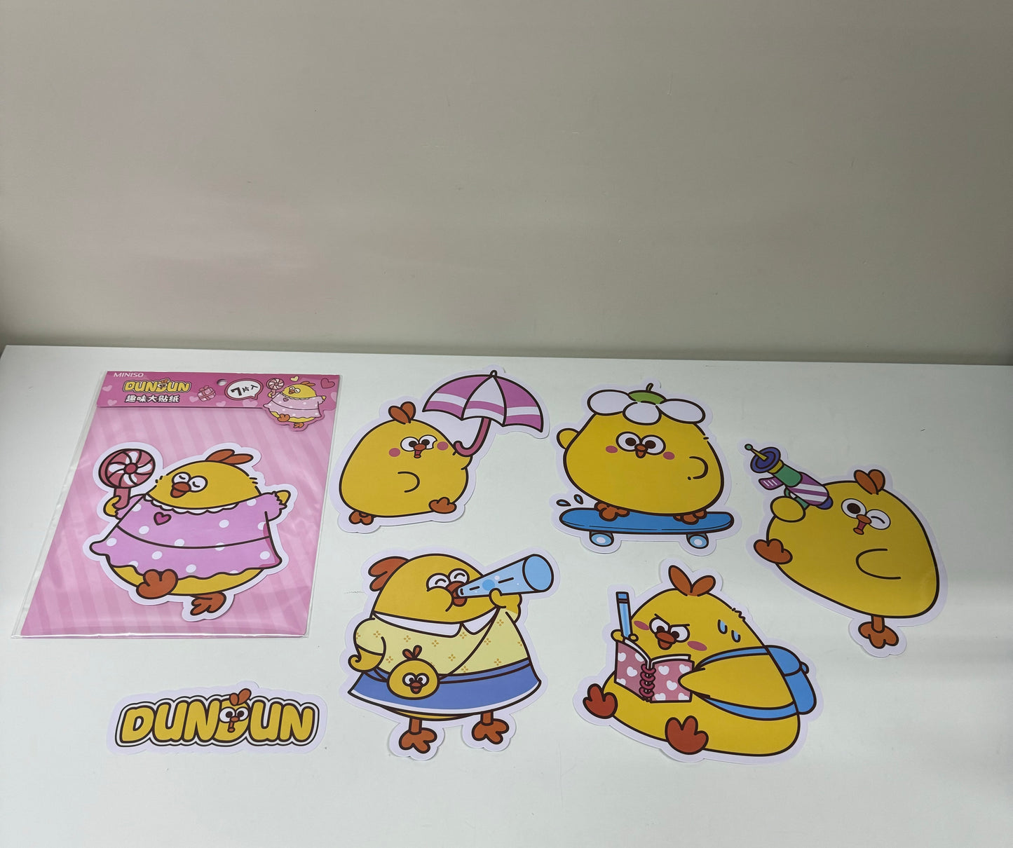 Lovely Chicken Fat Dundun Giant Sticker | 4 Style Pink Yellow Blue Green - Children Gift Animal Stationery