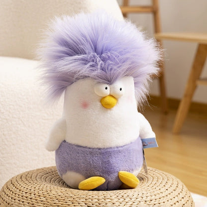 Lovely Chicken Funny Hair Chicken Giant Plush Doll | Green Pink Purple Yellow - Children Gift Animal Plush Doll Hair DIY