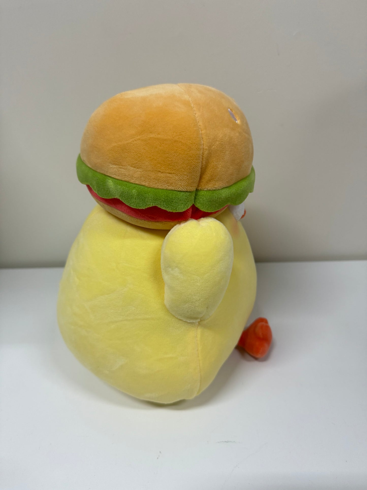 Lovely Chicken Fat Dundun Foods Plush Doll | Hamburger on Head Chick - Children Gift Animal Plush Doll