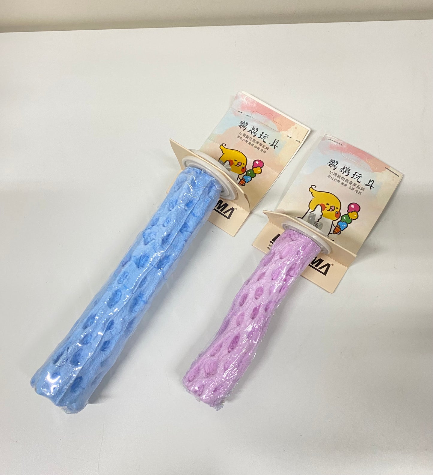 16-22cm Mineral Claw Grinding Bar Perch Stickers Stand Purple Blue Green - Stick for Medium Small Bird