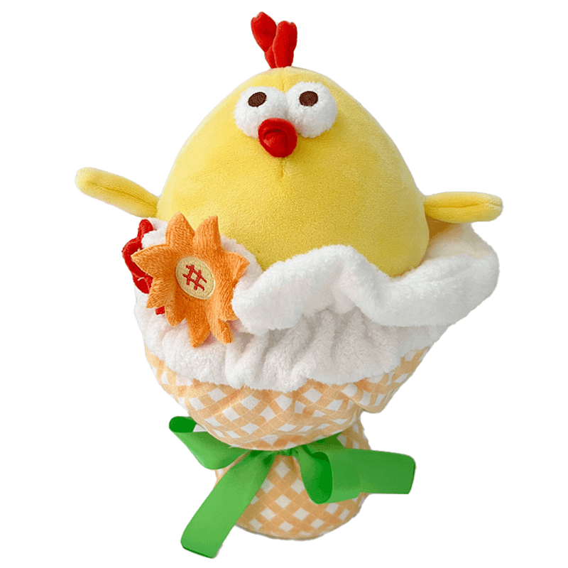 Lovely Chicken Fat Dundun Plush Doll | Flower Bouquet Chick - Children Gift Animal Plush Doll