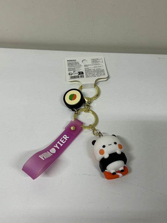 Bubu and Dudu Panda Plastic Keychain | Sushi Panda Yier - Children Gift Animal Lanyards