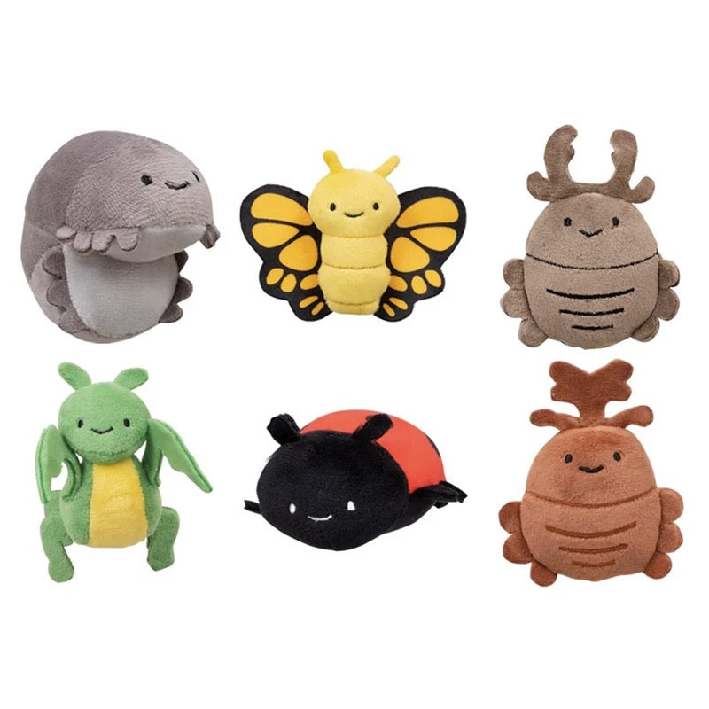 Japan Qualia Gacha Insects Plush Keychain Part 1 | Butterfly Ladybug Mantis Beetle - Full Set of 6 Kawaii Keychain