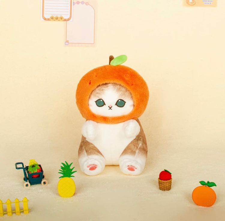 Japan Artist Mofusand Cat Neko Fruit | Orange Apple Pineappe - 20cm Mascot Plush Doll