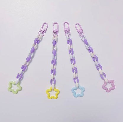 Set of 4 20cm Pastel Colourful with Stars Hanging Toy Handmade Bird Toys Organic Bird Cages Accessories