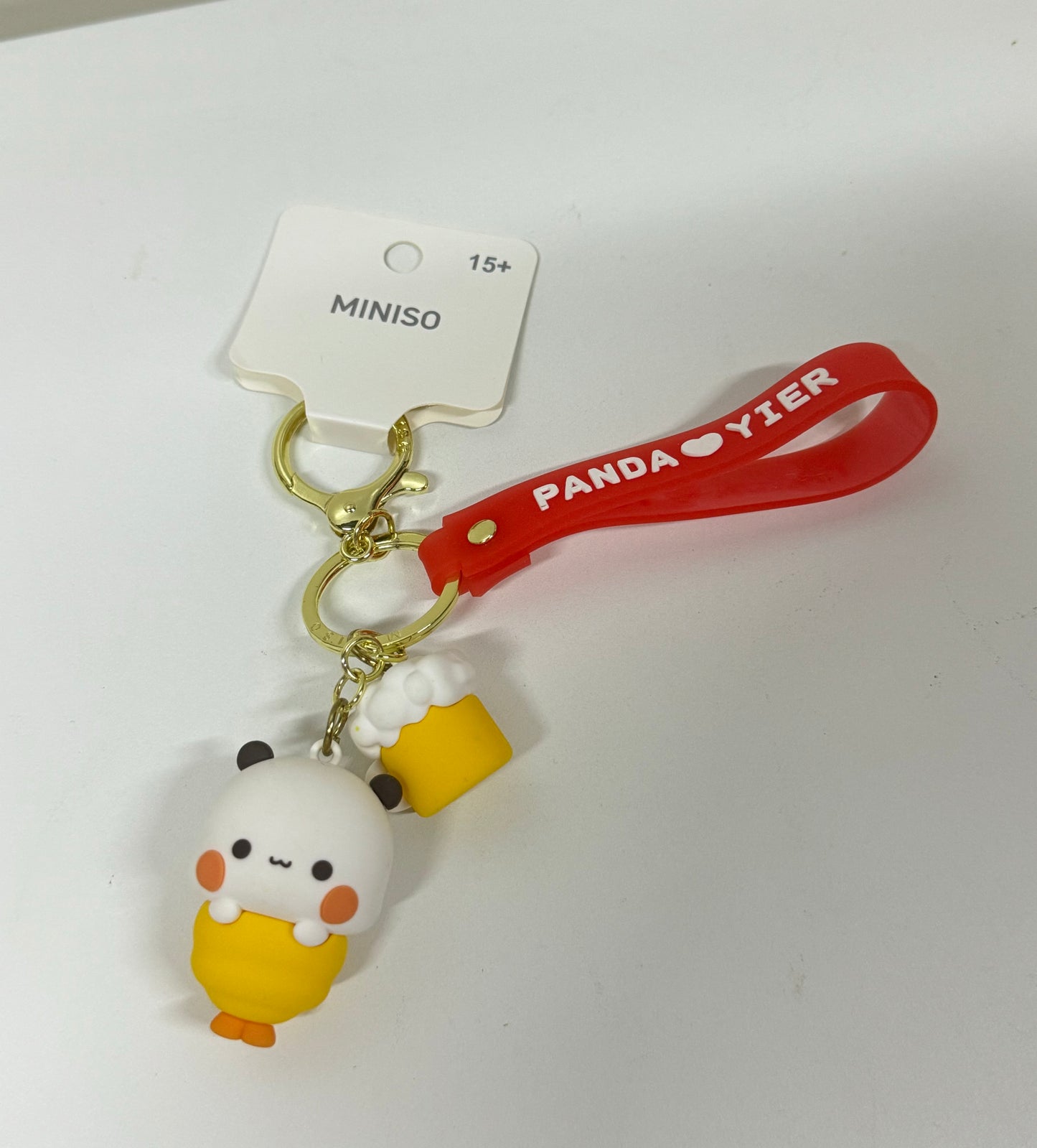 Lovely Bubu and Dudu Panda Plastic Keychain | Fried Shrimp Panda Yier - Children Gift Animal Lanyards