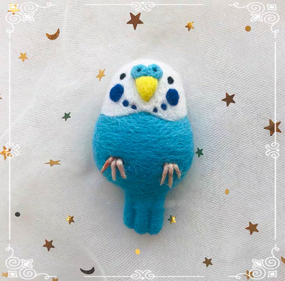 7x4cm Handmade Keychain Wool Felt Doll DIY Craft Kit Set | Budgie Cockatiel Grey White Java Sparrow Sparrow