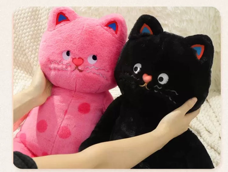 Lovely Cat Big and Giant Plush Doll | Pink with Dot Black- 60cm 100cm Soft Big Plush Doll Children Girl Gift Kitten Neko