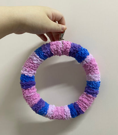 +Handmade+17.5cm Blueberry Pink Blue Purple Yarn Knitting Ring Swings Parrot Birdie Toy