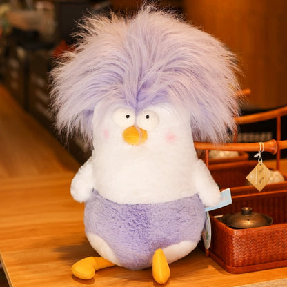 Lovely Chicken Funny Hair Chicken Giant Plush Doll | Green Pink Purple Yellow - Children Gift Animal Plush Doll Hair DIY