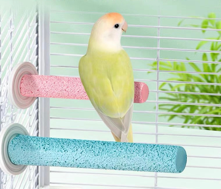 14-17cm Pastel Colour Parrot Resin Claw Grinding Bar Perch Stickers Stand Pink Blue Green Yellow - Stick for Medium Small Bird