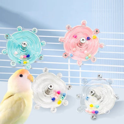 8cm Rotating Spinning Wheel Toys Bird Intelligence Training Toy Parrot Educational Toys Parrot Toys