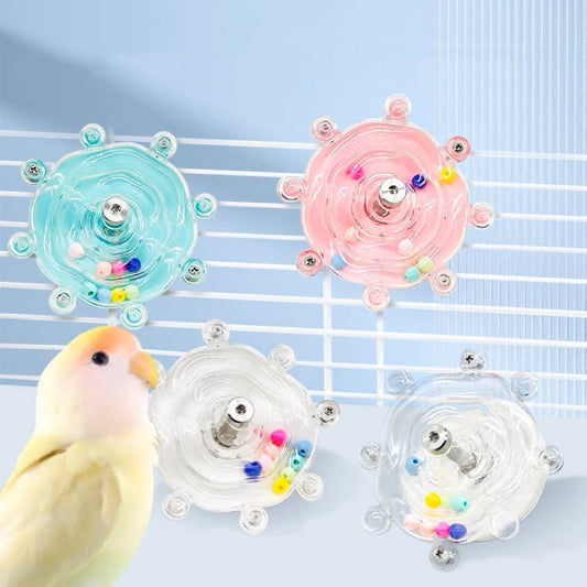 8cm Rotating Spinning Wheel Toys Bird Intelligence Training Toy Parrot Educational Toys Parrot Toys