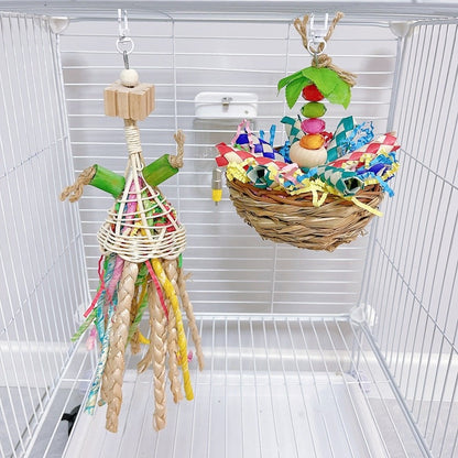 Tropical Series Ice Cream & Dessert Parrot Toys Hanging Toy Handmade Bird Toys Organic Bird Cages for Small Medium Big Parrot