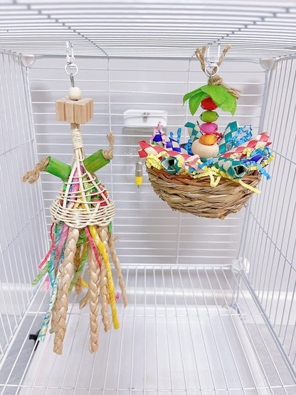 Tropical Series Ice Cream & Dessert Parrot Toys Hanging Toy Handmade Bird Toys Organic Bird Cages for Small Medium Big Parrot