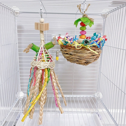 Tropical Series Ice Cream & Dessert Parrot Toys Hanging Toy Handmade Bird Toys Organic Bird Cages for Small Medium Big Parrot