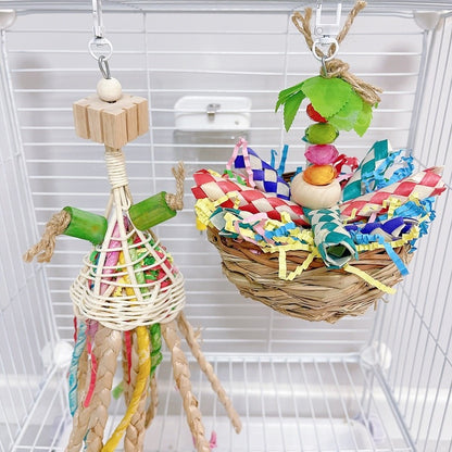 Tropical Series Ice Cream & Dessert Parrot Toys Hanging Toy Handmade Bird Toys Organic Bird Cages for Small Medium Big