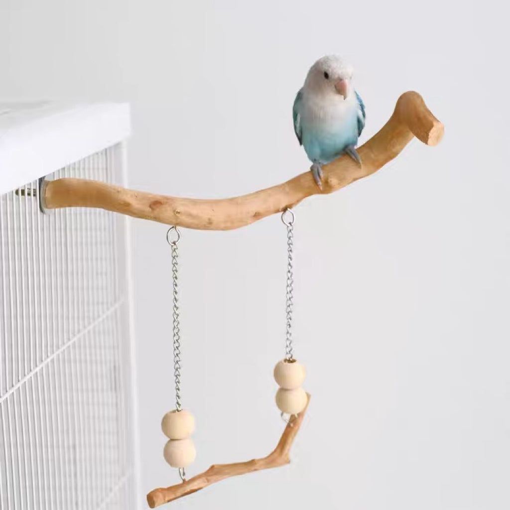 25-35cm Natural Style Double Branch Swings Birdcage Decorative Parrot Toys Hanging Toy Handmade Bird Organic Bird Cages Accessories