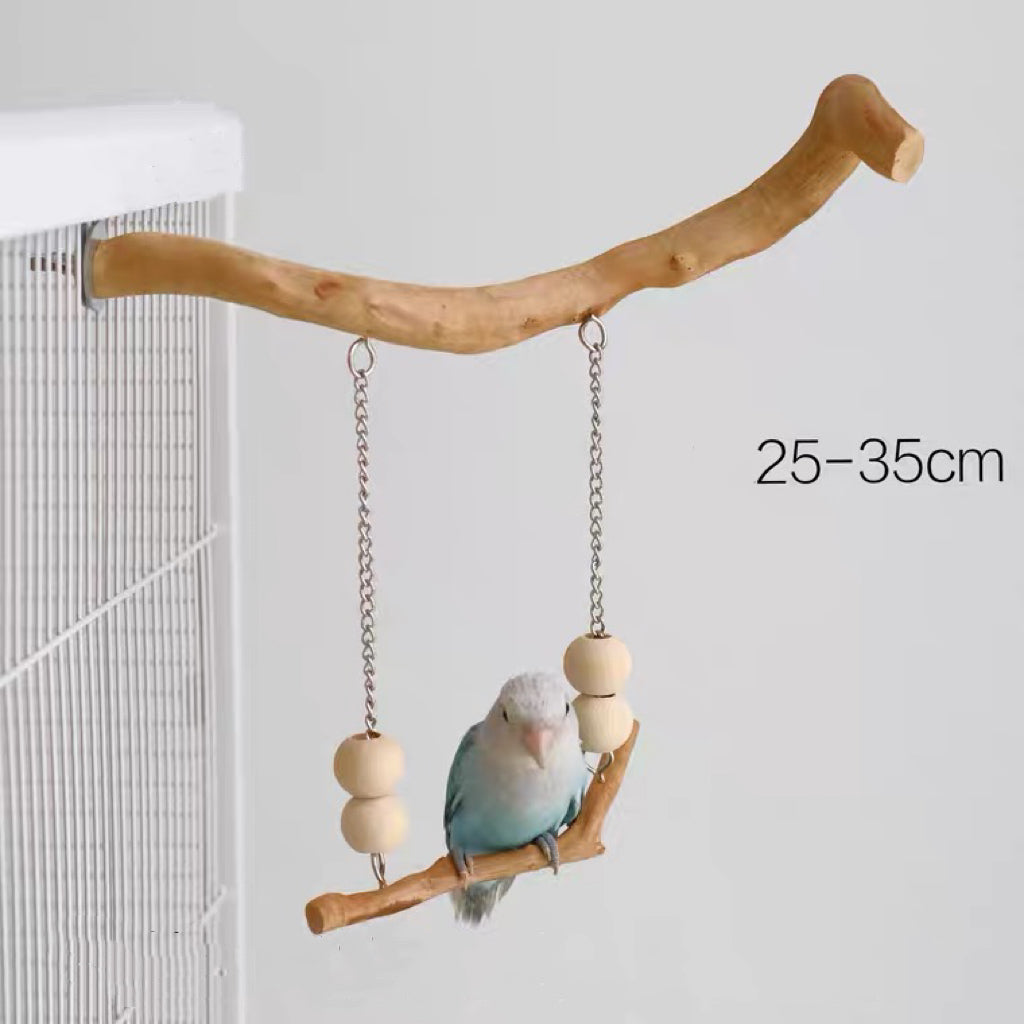 25-35cm Natural Style Double Branch Swings Birdcage Decorative Parrot Toys Hanging Toy Handmade Bird Organic Bird Cages Accessories