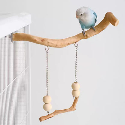 25-35cm Natural Style Double Branch Swings Birdcage Decorative Parrot Toys Hanging Toy Handmade Bird Organic Bird Cages Accessories