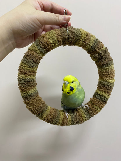 New Color 17.5cm Pastel Brown Branch Yarn Knitting Ring Swings Parrot Birdie Toy