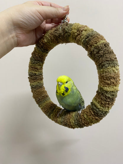 New Color 17.5cm Pastel Brown Branch Yarn Knitting Ring Swings Parrot Birdie Toy