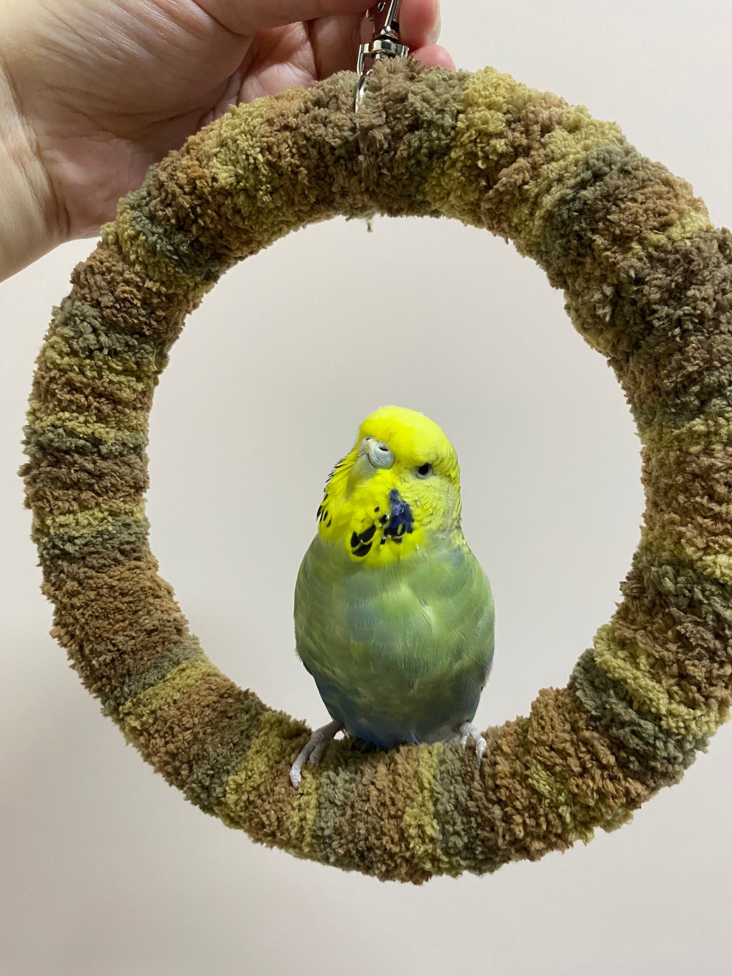 New Color 17.5cm Pastel Brown Branch Yarn Knitting Ring Swings Parrot Birdie Toy