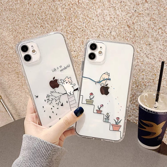 Cat Simple Lovely Style iPhone case Kawaii Lovely Cute Lolita iPhone 7 8 PLUS XS XR X 11 12 13 14 15 Pro Promax 12mini 13mini