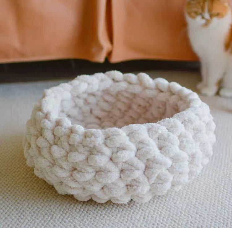 Handmade Knitting Basket Cat Room | Cat House | Cat Bed | Cat Playground | Puppy Bed | Pet Furniture | Bunny Rabbit House