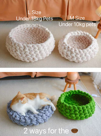 Handmade Knitting Basket Cat Room | Cat House | Cat bed | Cat Playground | Puppy Bed | Pet Furniture | Bunny Rabbit House