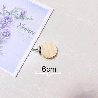 6-8cm Cute Style Small Wooden Platform | Flower Butterfly Mouse Circle Sakura - Parrot Birdie Toy for Small Medium Parrot Hamster Pets