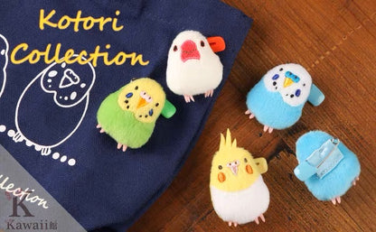 Japan Sekiguchi Kotori Collection Plush Brooch Green Blue Budgie Cockatiel Java Sparrow Parrot Bird