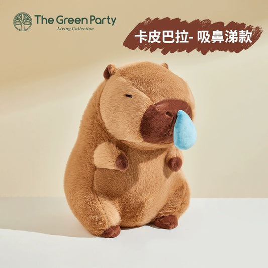 The Green Party Capybara Plush Doll | Capybara with Snivel - 22cm 33cm 45cm Children Gift Animal Plush Doll