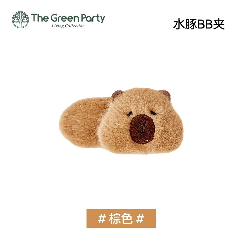 Lovely Capybara Plush Hair Tie & Hair Clip | with Turtle - Makeup Kawaii items Room