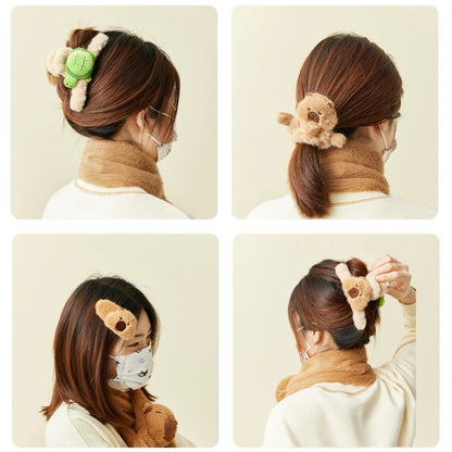 Lovely Capybara Plush Hair Tie & Hair Clip | with Turtle - Makeup Kawaii items Room